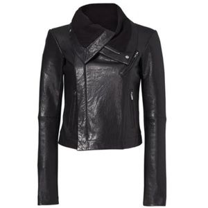Veda 100% lamb leather moto jacket